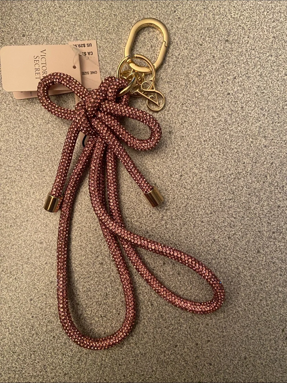 Victoria's Secret Rose Gold Braided Crystal Key & Card Holder